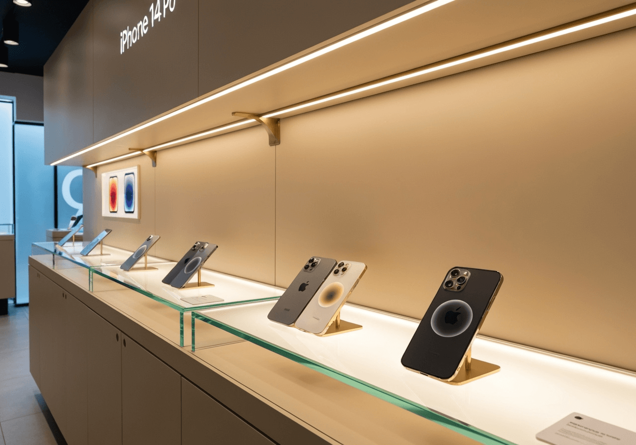 Apple iPhone collection showcase at Shree Ram Mobile Center